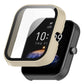 Ivory white protective watch case with clear screen film and side knob.