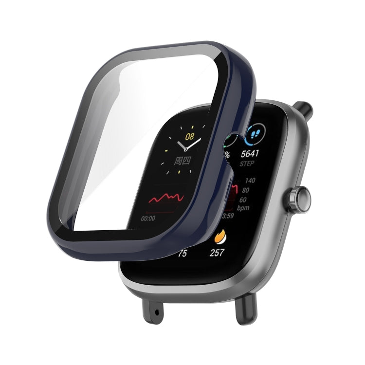 Ink blue PC tempered glass watch case cover for fitness smartwatch