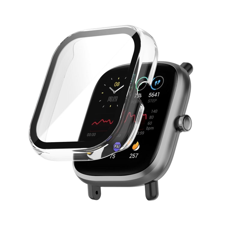 Transparent PC tempered glass watch case cover with clear protective frame