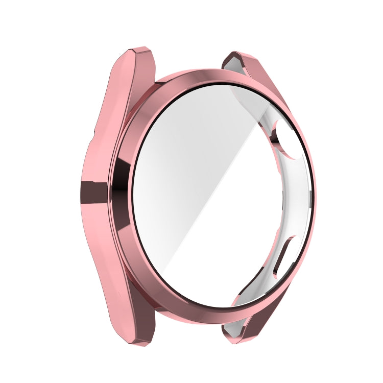 Full coverage TPU protective watch case, rose-pink ring frame with raised edges