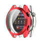 Full coverage TPU protective watch case, red electroplated frame with screen protector