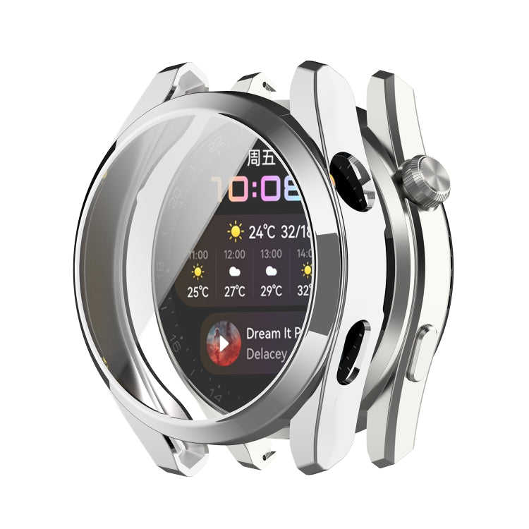 Full coverage TPU protective watch case, silver electroplated frame with screen protector