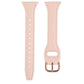 22mm genuine leather watch band pair in light pink with reverse buckle and stitched details
