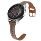 22mm genuine leather watch band in beige with brown reverse buckle and stitched strap holes