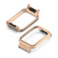 Metal watch protective case, rose-gold frame with clear window and black insert