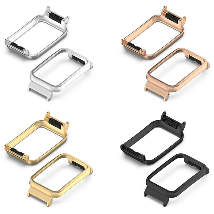 Metal watch protective case set, black, gold, rose gold, and silver frames
