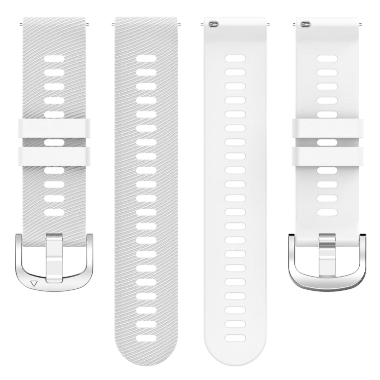 White silicone watch band set with cross-textured straps and clasp ends