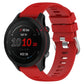 Red cross-textured silicone watch band with secure clasp, 18mm width.