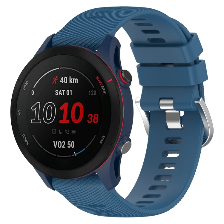 Silicone watch band with cross texture, blue strap for Garmin Forerunner 255S
