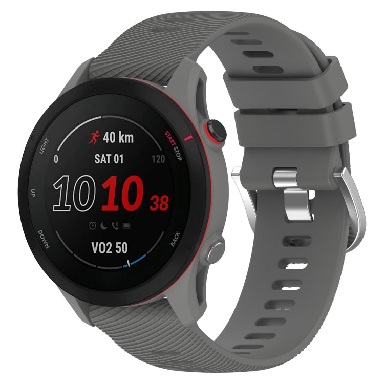 Silicone watch band with cross texture, dark gray strap for Garmin Forerunner 255S