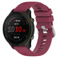 22mm cross-textured silicone watch band in wine red/purple with matching clasp