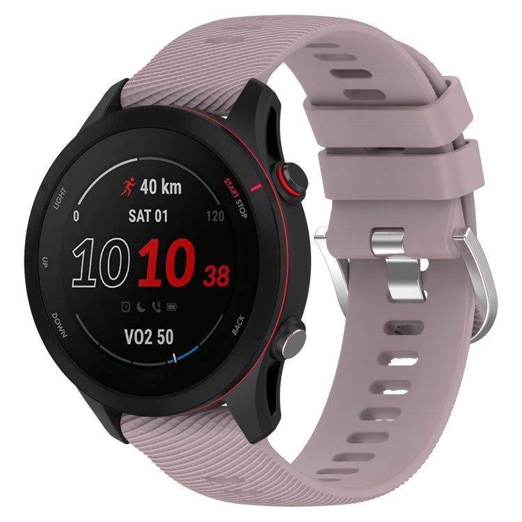 22mm cross-textured silicone watch band in light gray with matching clasp