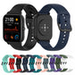 Set of color silicone watch bands for smartwatch, with adjustable hole straps.