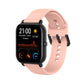 Light pink soft silicone watch band with perforated holes and buckle clasp