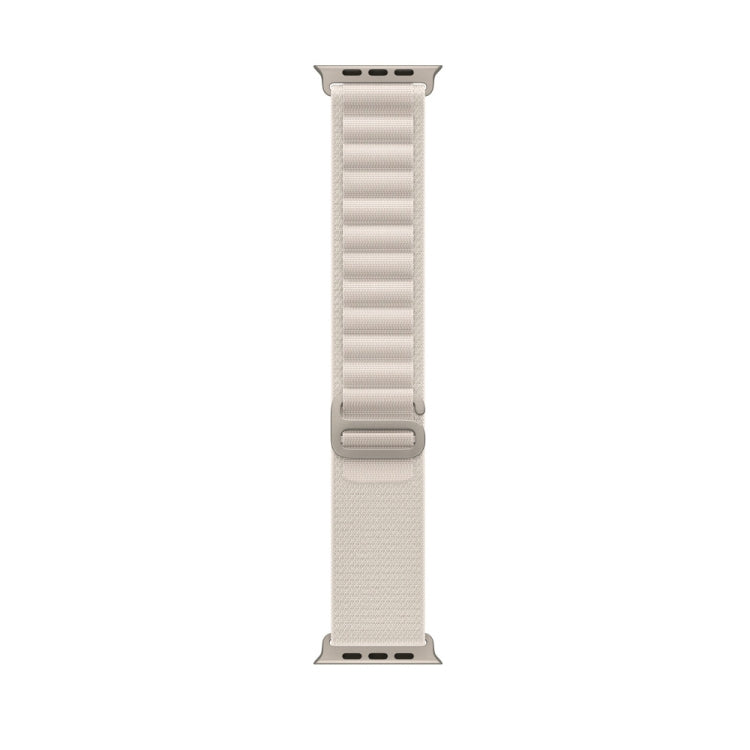Nylon loop watch band for Apple Watch, light strap with metal pin and adjustment holes.