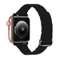 Magnetic watch band with reverse buckle, black silicone for Apple Watch