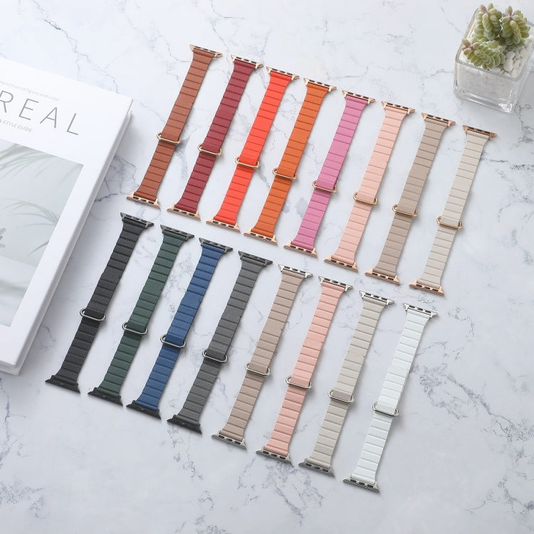 Magnetic watch band color assortment, leather-look straps with metal ends and loop buckle