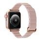 Reverse buckle magnetic watch strap in light pink with rose-gold clasp