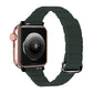 Magnetic watch band with reverse buckle, dark green silicone for Apple Watch