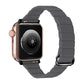 Magnetic watch band with reverse buckle, dark gray silicone for Apple Watch