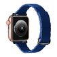 Magnetic watch band with reverse buckle, blue silicone for Apple Watch