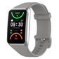 Gray soft silicone watch band with adjustable holes and buckle clasp.