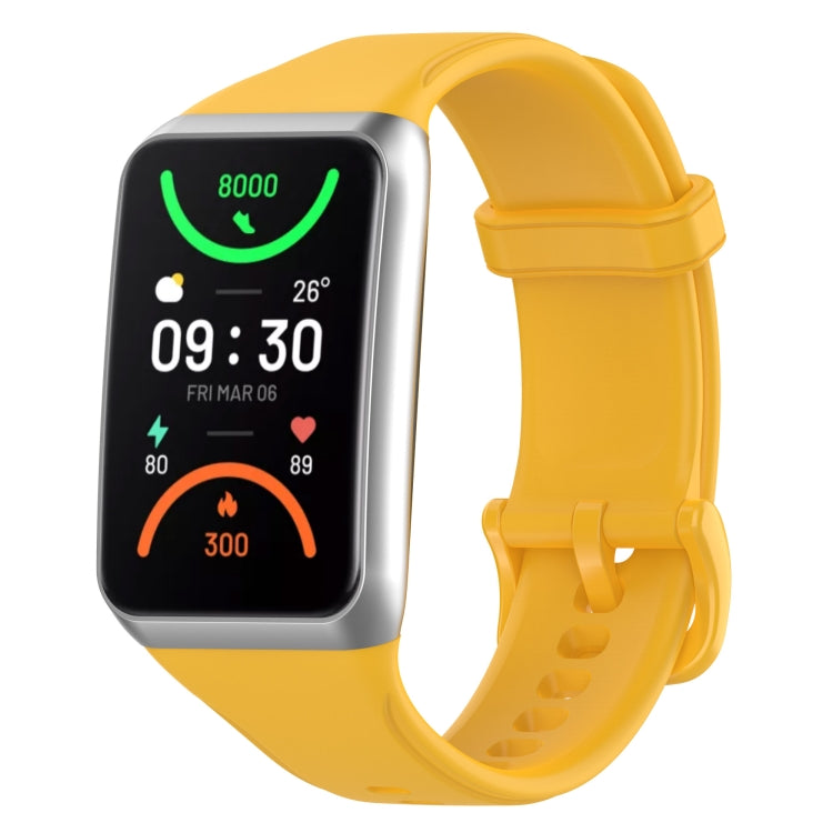 Yellow soft silicone watch band with buckle for OPPO Band 2
