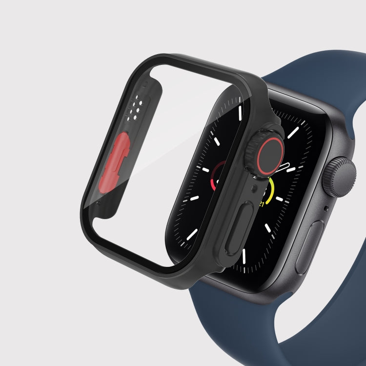 45mm smartwatch protective case, black frame with orange detachable button