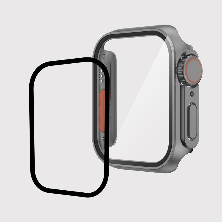 45mm smartwatch protective case, gray frame with detachable button and transparent screen