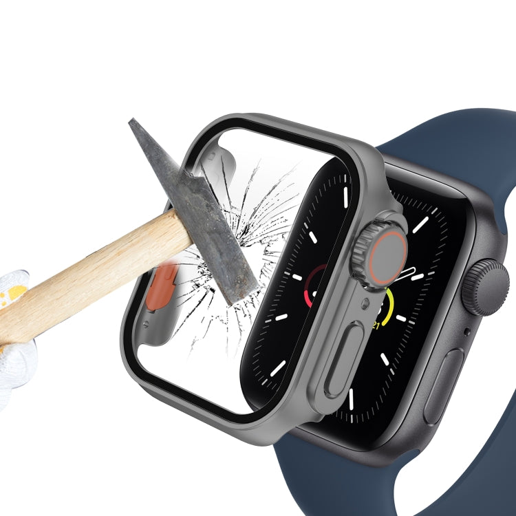 45mm smartwatch protective case with gray frame, shown with impact protection