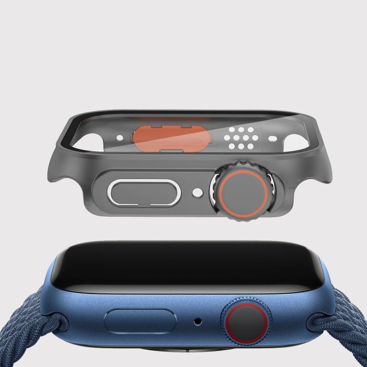45mm smartwatch protective case, gray back and front shell with detachable button