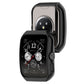 Black protective watch case with back opening and side controls, for OPPO Watch.