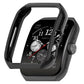 Black protective watch case with curved frame and open face, for OPPO Watch.