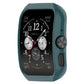 Pine green protective watch case with rounded frame and side controls, for OPPO Watch.