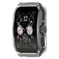 Transparent/silver protective watch case with clear bezel and side button openings, for OPPO Watch.