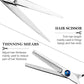 Thinning shear with stainless steel teeth and long straight handle
