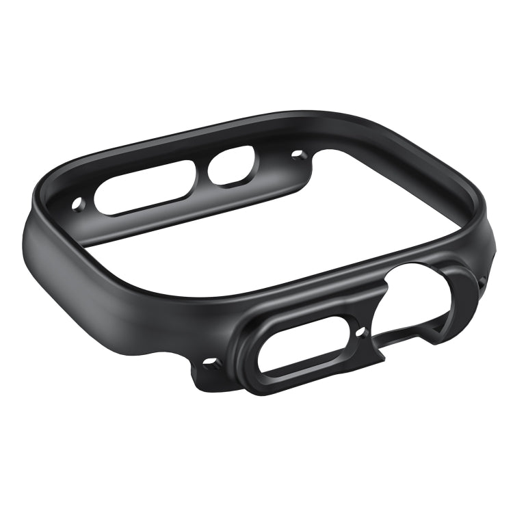 Frosted black PC watch case frame for Apple Watch Ultra 49mm, cutouts for buttons and sensors