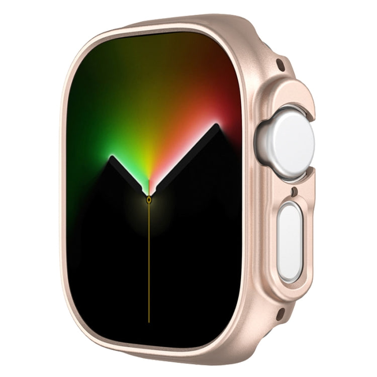 Frosted rose gold PC case for Apple Watch Ultra 49mm, half-coverage with button cutouts