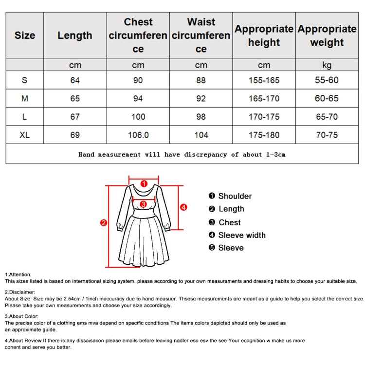 Size chart for crane-pattern short sling pajama set, with measurements in cm.