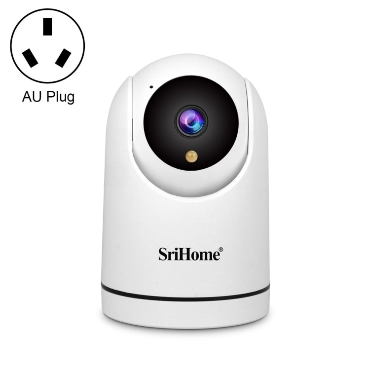 White SriHome indoor pan-tilt WiFi surveillance camera with AU plug