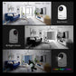 White WiFi pan-tilt surveillance camera with round lens and dome housing