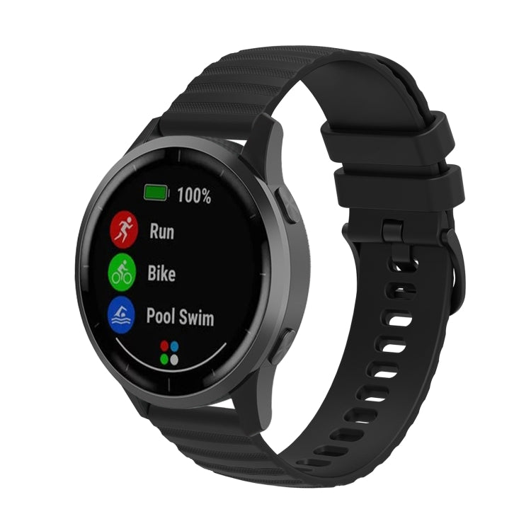 Universal Wave Pockmark Texture Silicone Watch Band, 20mm, 22mm