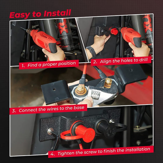 Car battery jumper starter with base and cable connectors for installation