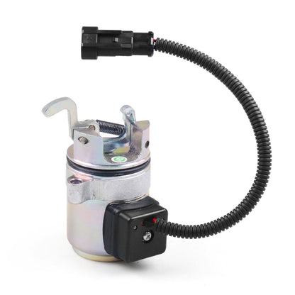 Fuel shutoff solenoid valve with electrical connector and flexible harness