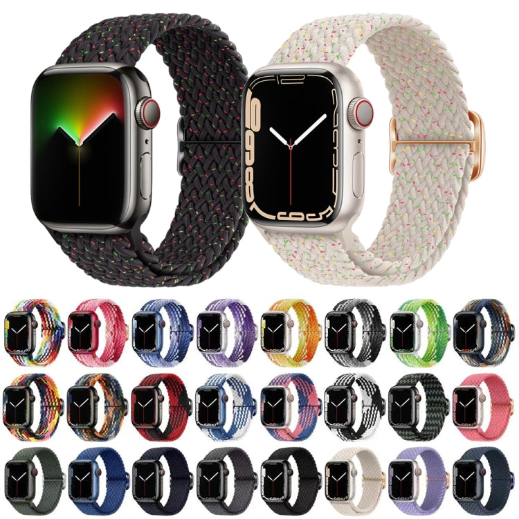 Multicolor woven braided nylon watch bands set with metal buckles
