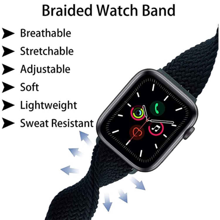 Black nylon braided watch band with buckle and smartwatch display