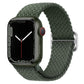 Olive green woven braided nylon watch strap with adjustable buckle