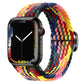 Rainbow nylon braided watch band with metal buckle and smartwatch face