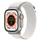 Nylon watch band with white fabric and buckle for Apple Watch Ultra 49mm