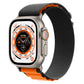 Nylon watch band with black strap and orange underside
